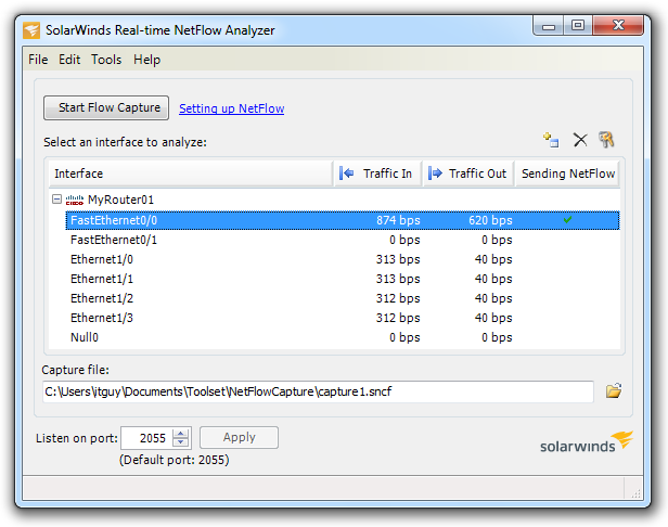 solarwinds netflow realtime